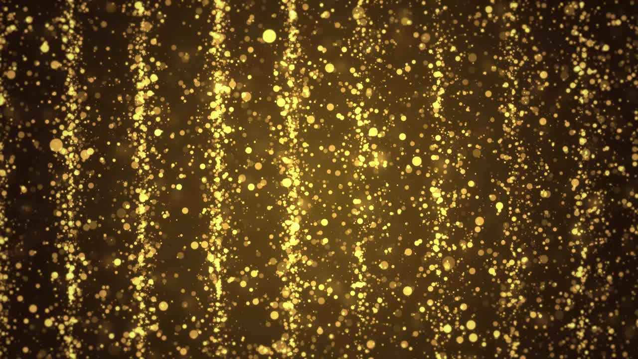 Particles Golden dust abstract light motion cinematic loop background.