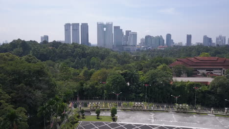 4k drone footage tugu negara downtown view, kuala lumpur malaysia