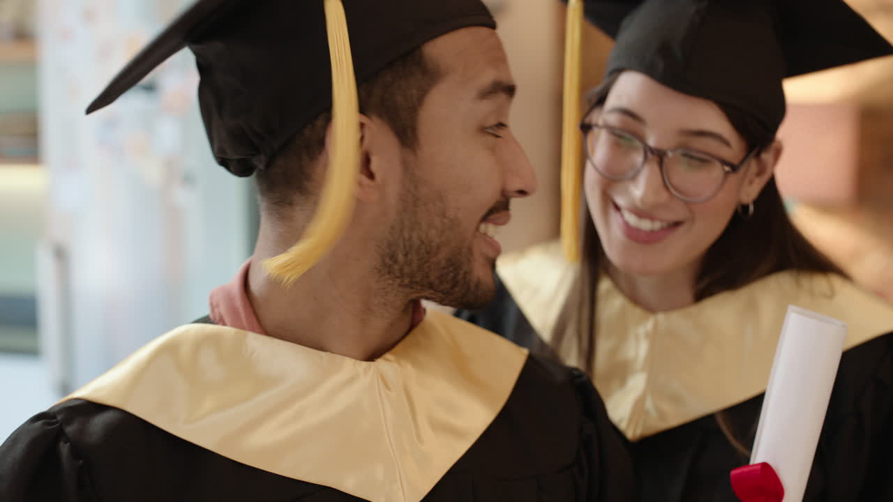 Selfie, celebration and friends at university