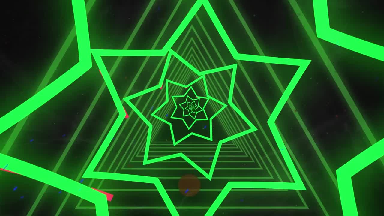 검은색 배경 위에서 움직이는 모양의 애니메이션