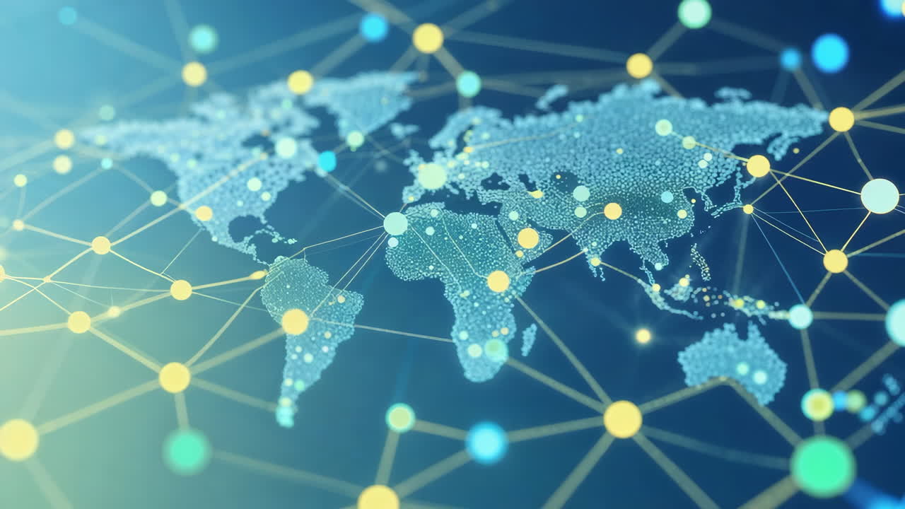 Global Digital Network Connection Map