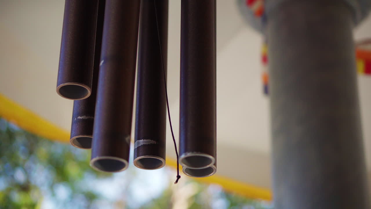 Close-up of Dark Brown Wind Chimes