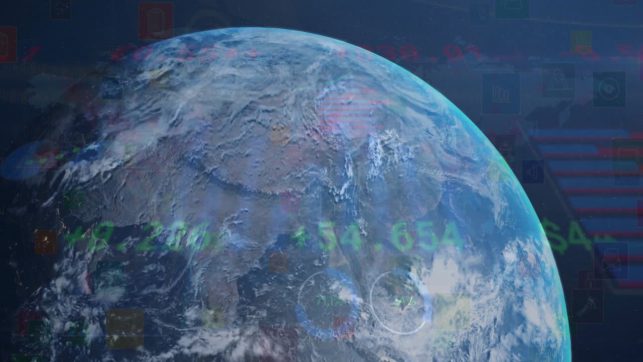 지구의 애니메이션 및 다이어그램에 대한 데이터 처리