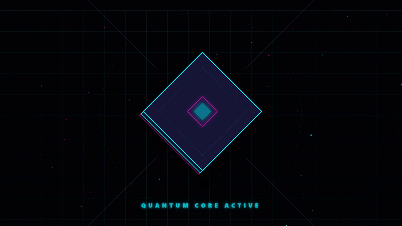 Futuristic Quantum Core Active Digital Interface Animation