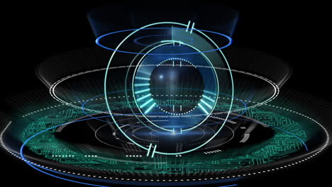 animation of data processing and scope scanning