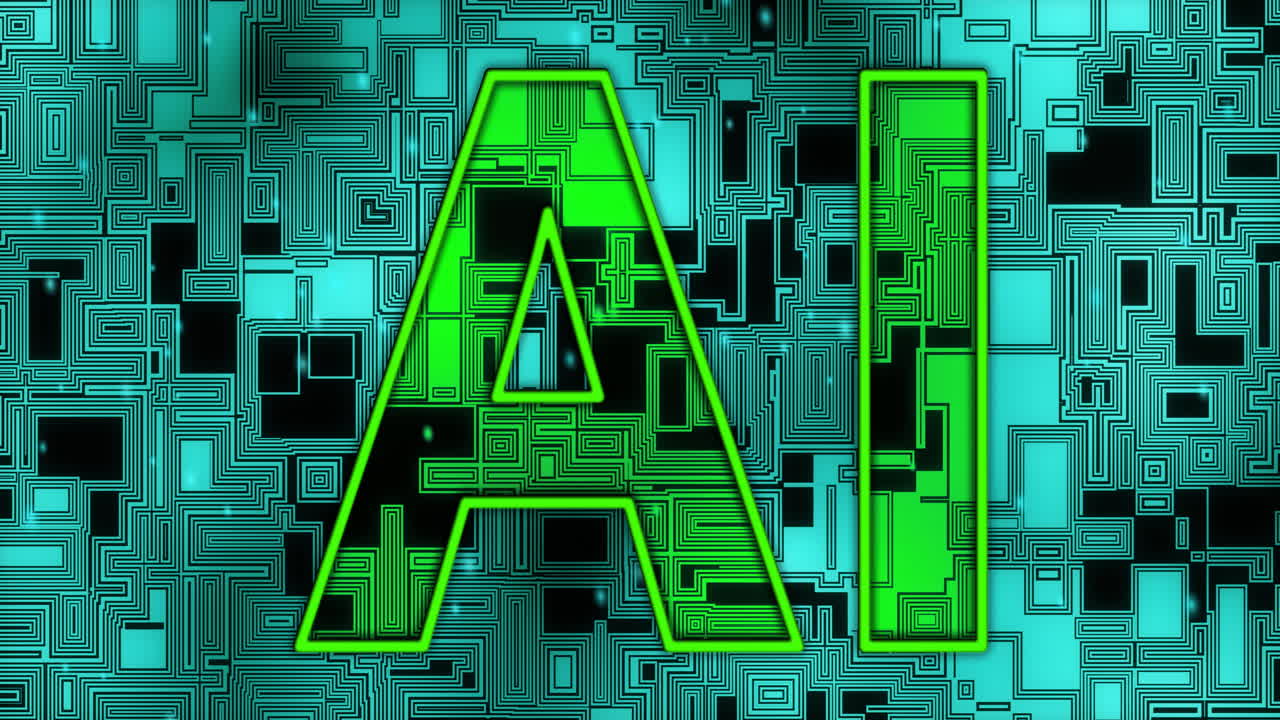 Animation of ai text and data processing over computer servers
