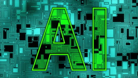 Animation of ai text and data processing over computer servers