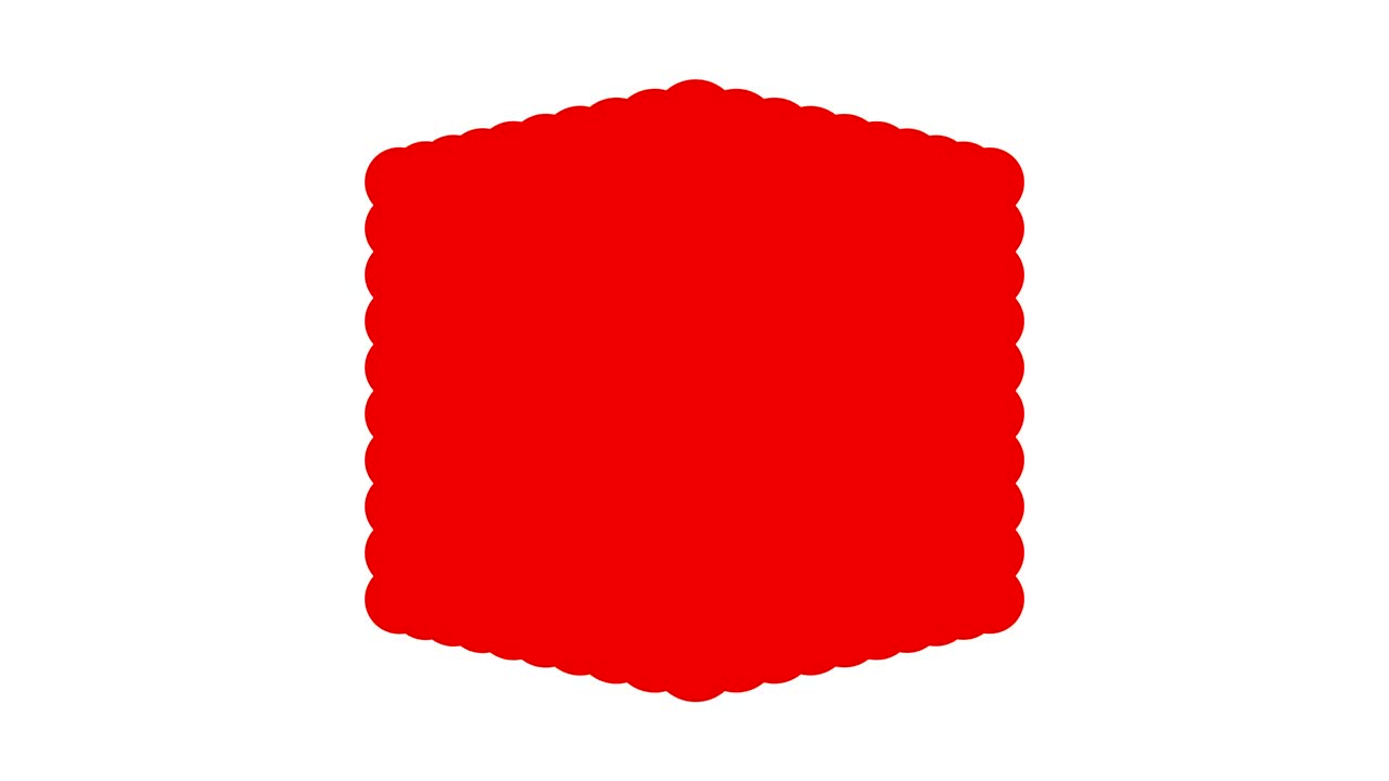 색 배경에 회전하는 큰 빨간 큐브의 3d 루핑 애니메이션