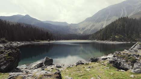 Picturesque-aerial-of-a-mountain-lake-3