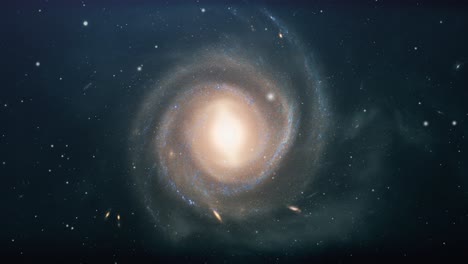 4k spiral galaxy moving in the universe