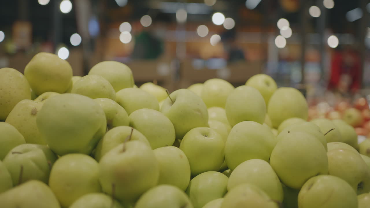 Green Apples in a Grocery Store