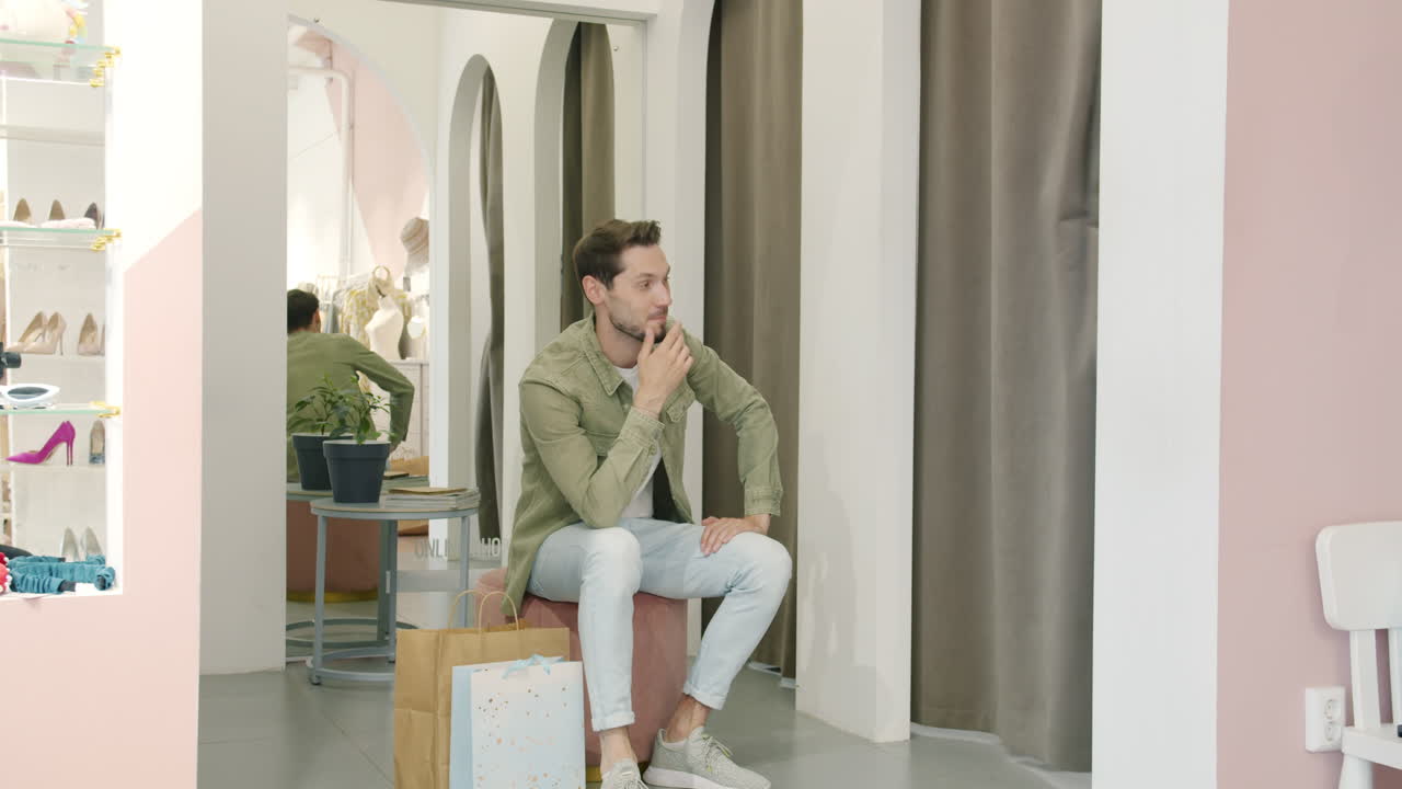 Couple Arguing in a Clothing Store