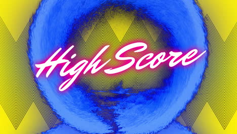 animation of high score text over shapes