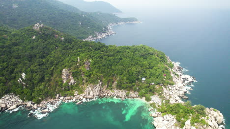 tropical island view from drones at koh tao