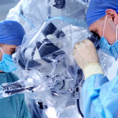 modern microscope for operations in surgery room