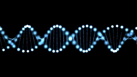 3d rendered animation of rotating dna glowing molecule. genetics concept.