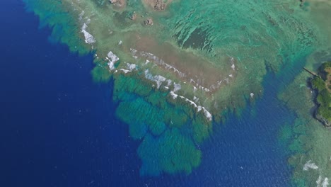 panoramic shot of coral reel in okinawa, japan