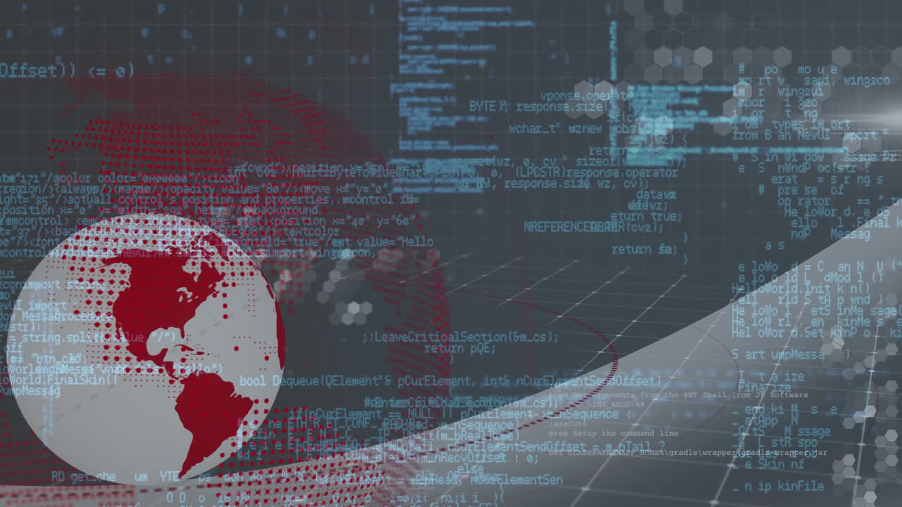 지구와 그리드에 대한 데이터 처리의 애니메이션