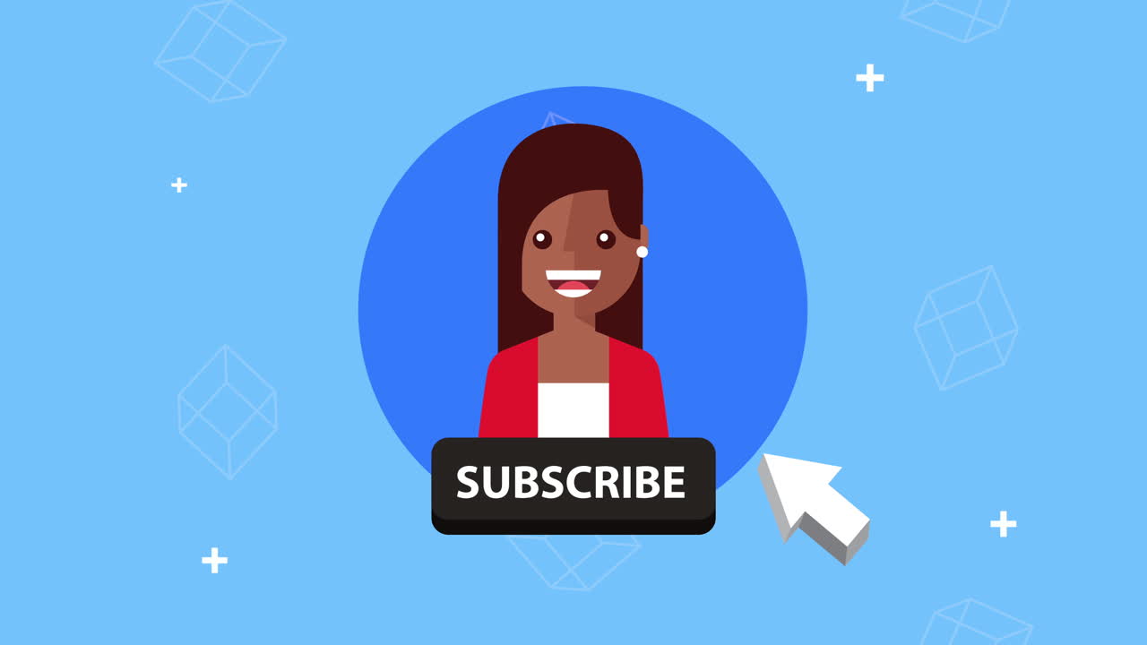 social media technology with afro woman and mouse pointer