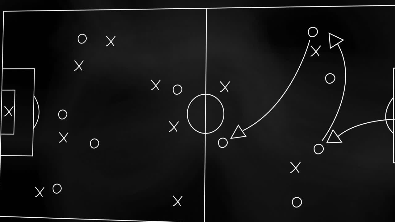 Animation of game plan on blackboard