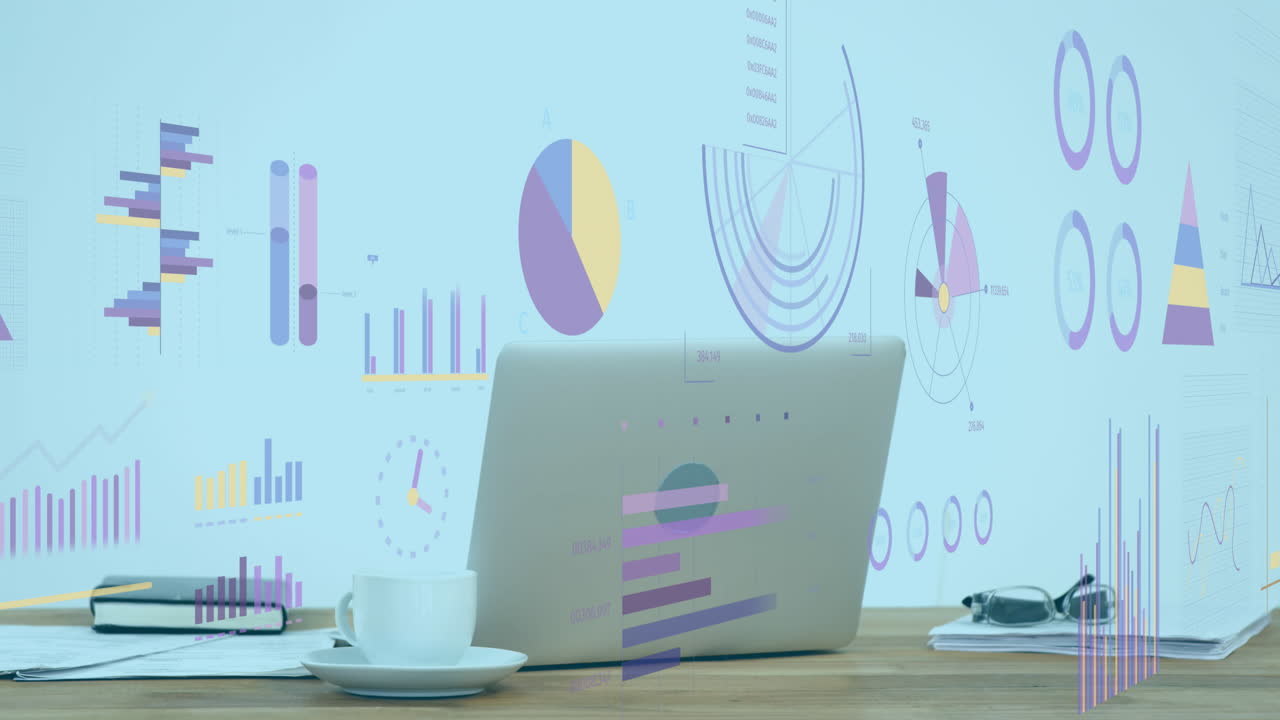 animación de la interfaz con el procesamiento de datos estadísticos contra el equipo en el escritorio