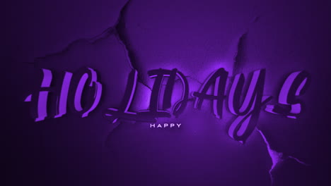 happy holidays a cracked and distorted delight in purple on black