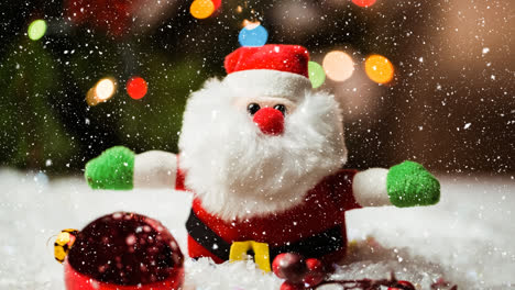 Animation-of-snow-falling-over-christmas-decorations