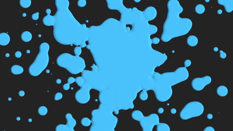 abstract blue liquid and splashes spots on black gradient