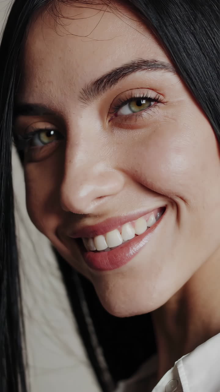 retrato en primer plano de una mujer sonriente