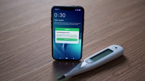 Telehealth Appointment and Digital Thermometer