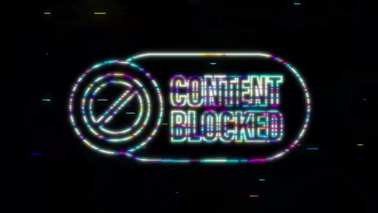 contenido bloqueado etiqueta. estilo de fallo. gráfico de movimiento