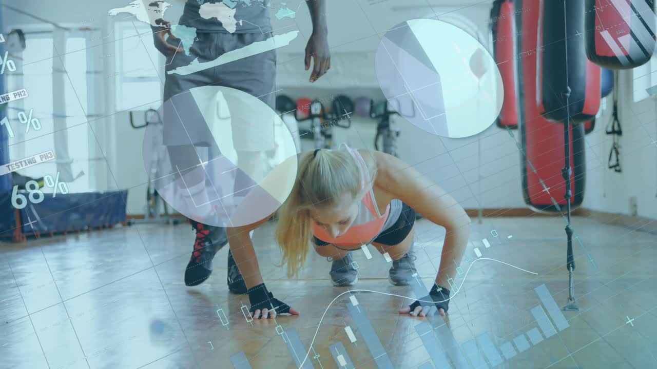 부시 업 운동을 하는 여성 권투 선수에 대한 통계 데이터 처리