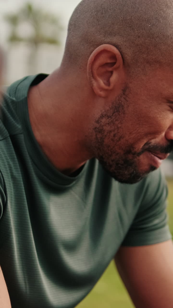 Happy Bald Man Smiling and Laughing at Camera