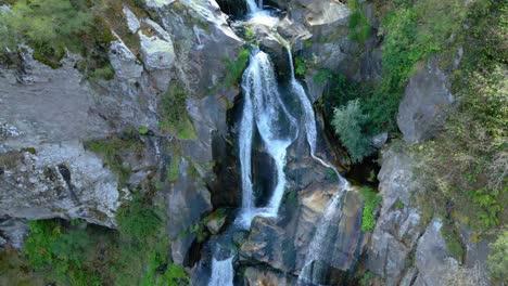 Aerial-View-of-Fervenza-do-Toxa-in-Silleda,-Pontevedra,-Spain