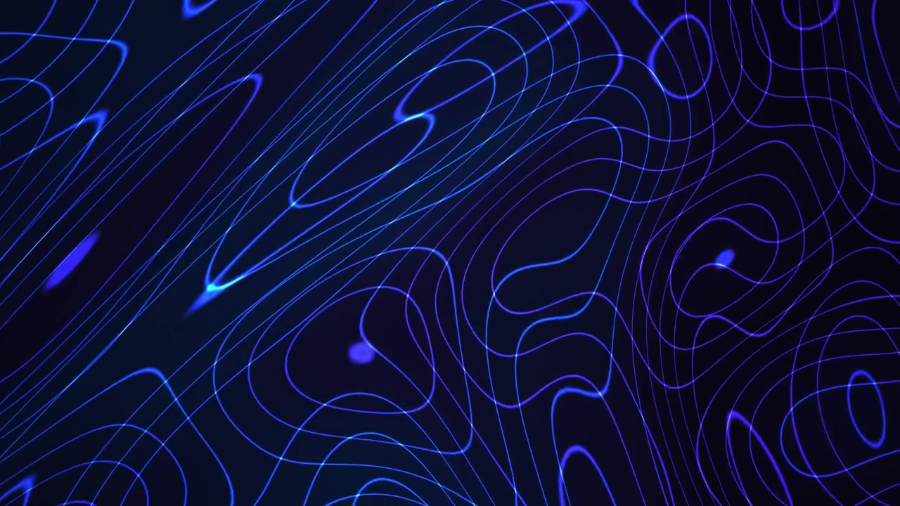 Futuristic Abstract Animation of Glowing Blue and Purple Lines