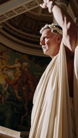 historical figure in roman attire
