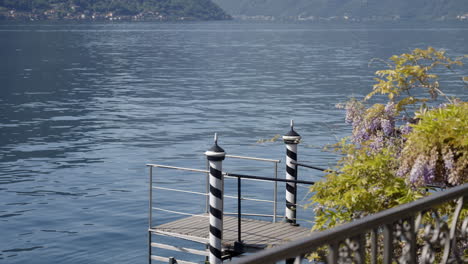 lake como pier with wisteria