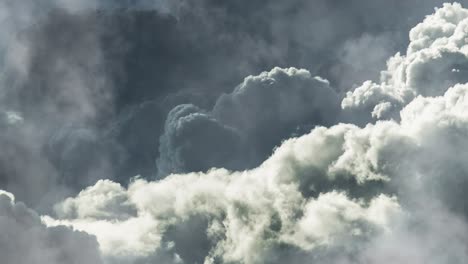 thick cumulus clouds moved and contained a thunderstorm within