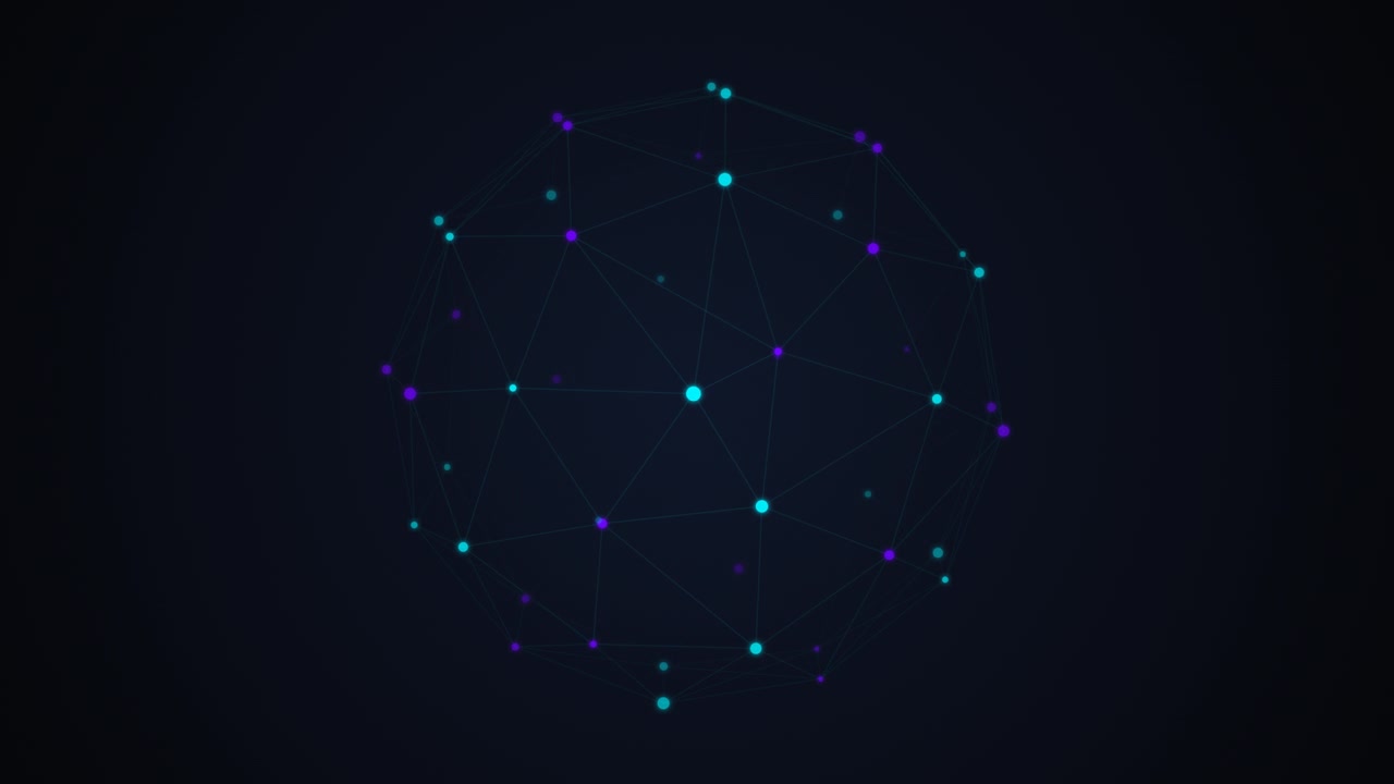 Abstract Digital Sphere with Connecting Nodes and Lines