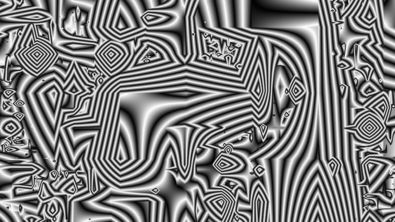 bloques cuadrados en movimiento, animación de la transformación de la superficie de fondo negro a blanco, bloques abstractos de fondo, miles de bloques moviéndose en un cuadrado, formas cuadradas que causan fatiga visual.