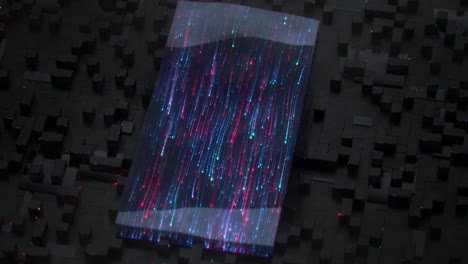 líneas brillantes de neón azul claro y rojo bucle sin costuras animación de renderización 3d