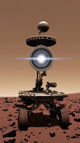 el rover de marte en la superficie marciana