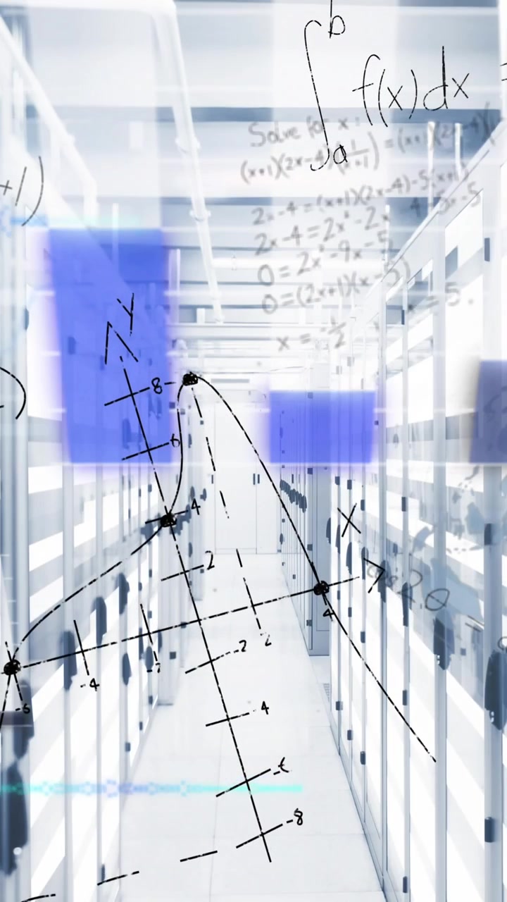 Animation of servers illustrating data flow and processing.