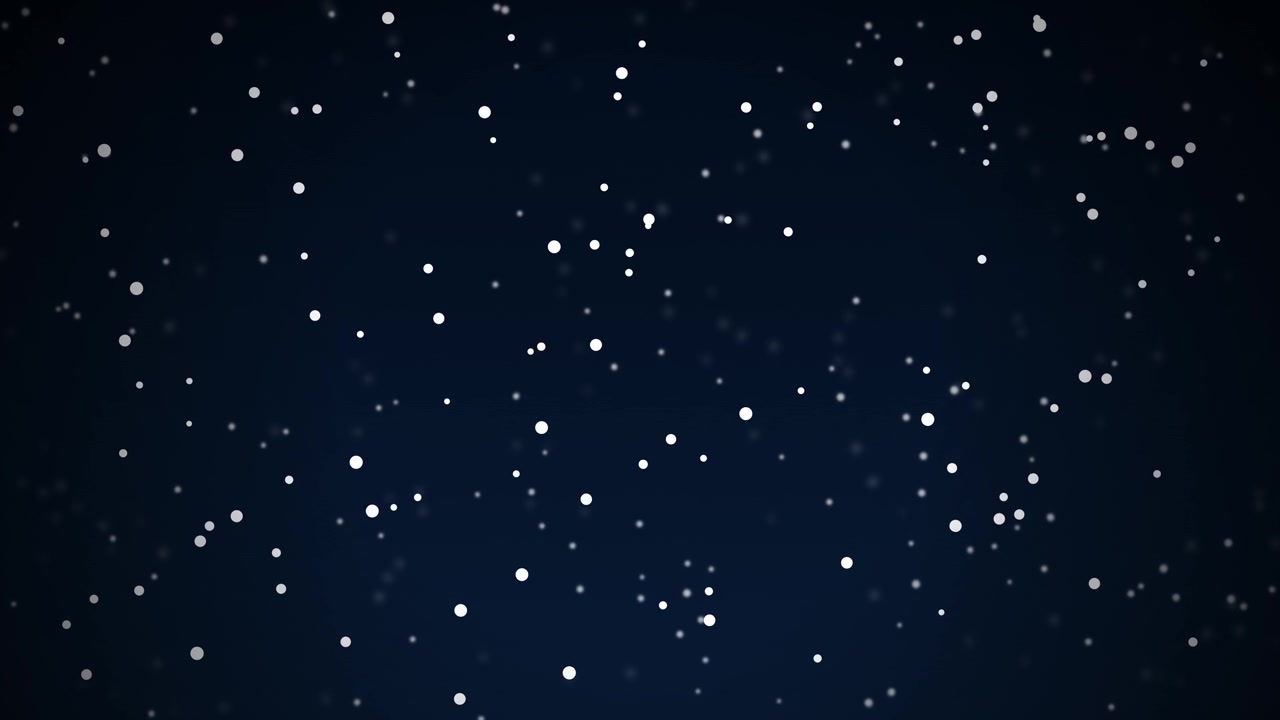 Abstract Motion Background with Floating White Particles on Dark Blue