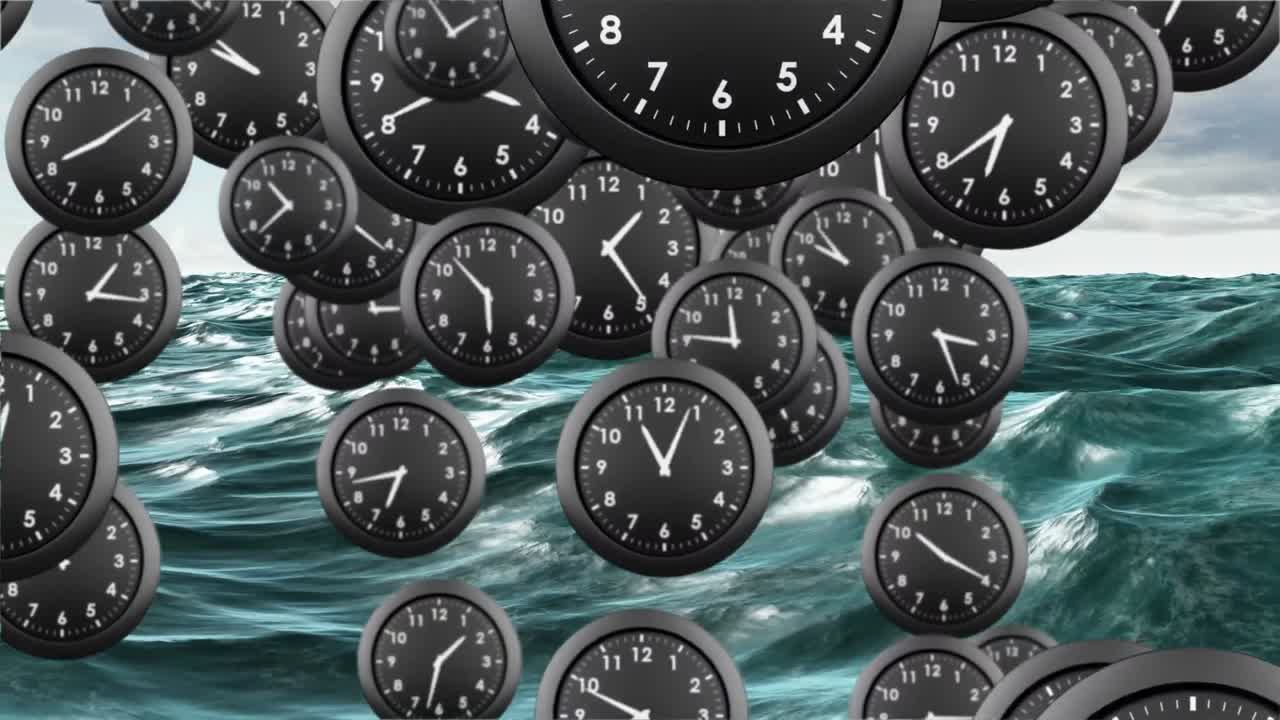 Clocks dropping in the ocean