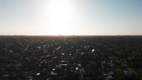 Scenic aerial view over Copenhagen building rooftops during bright evening