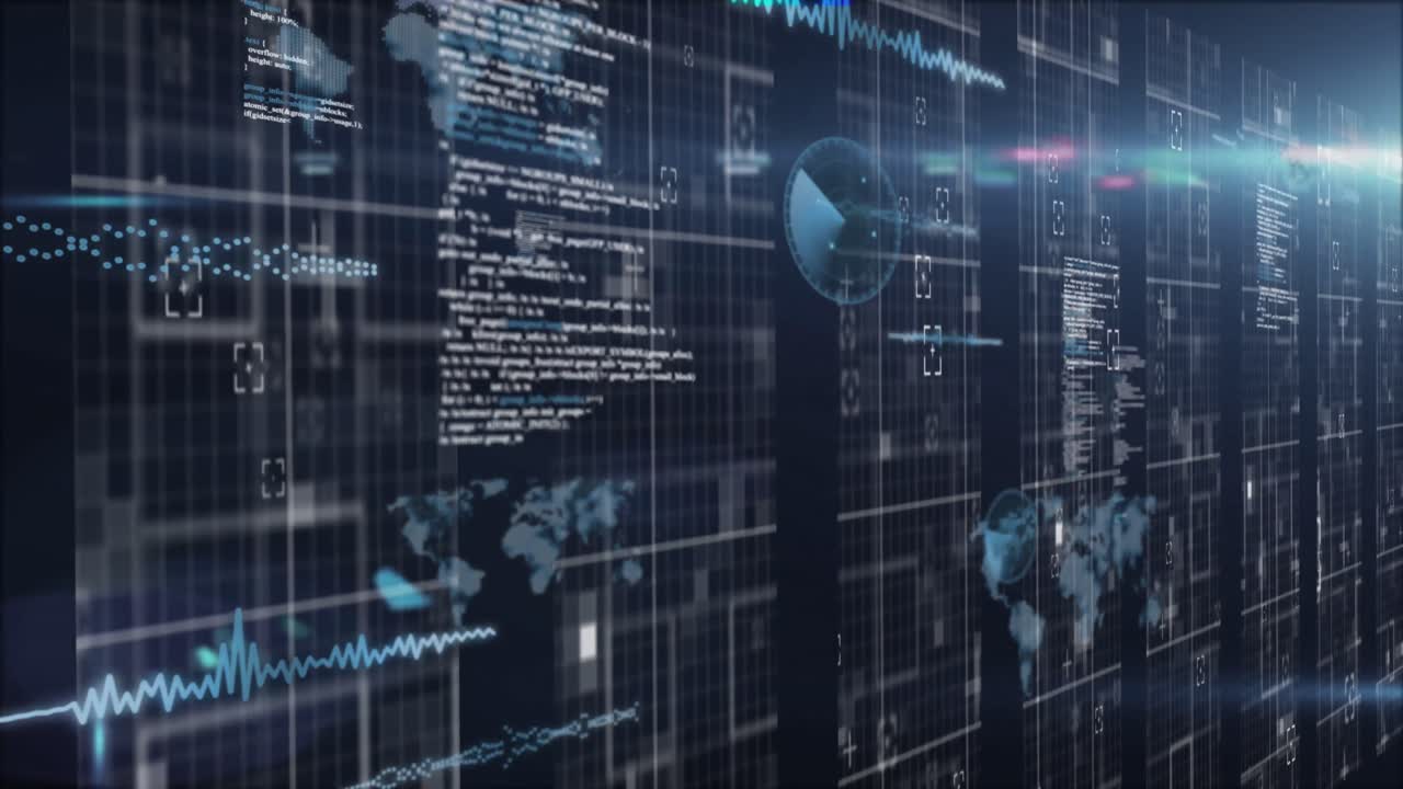Animation of statistics and data processing over computer servers