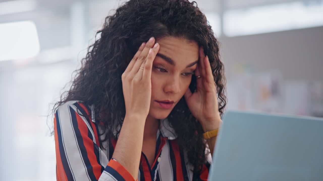 Woman Stressed at Work