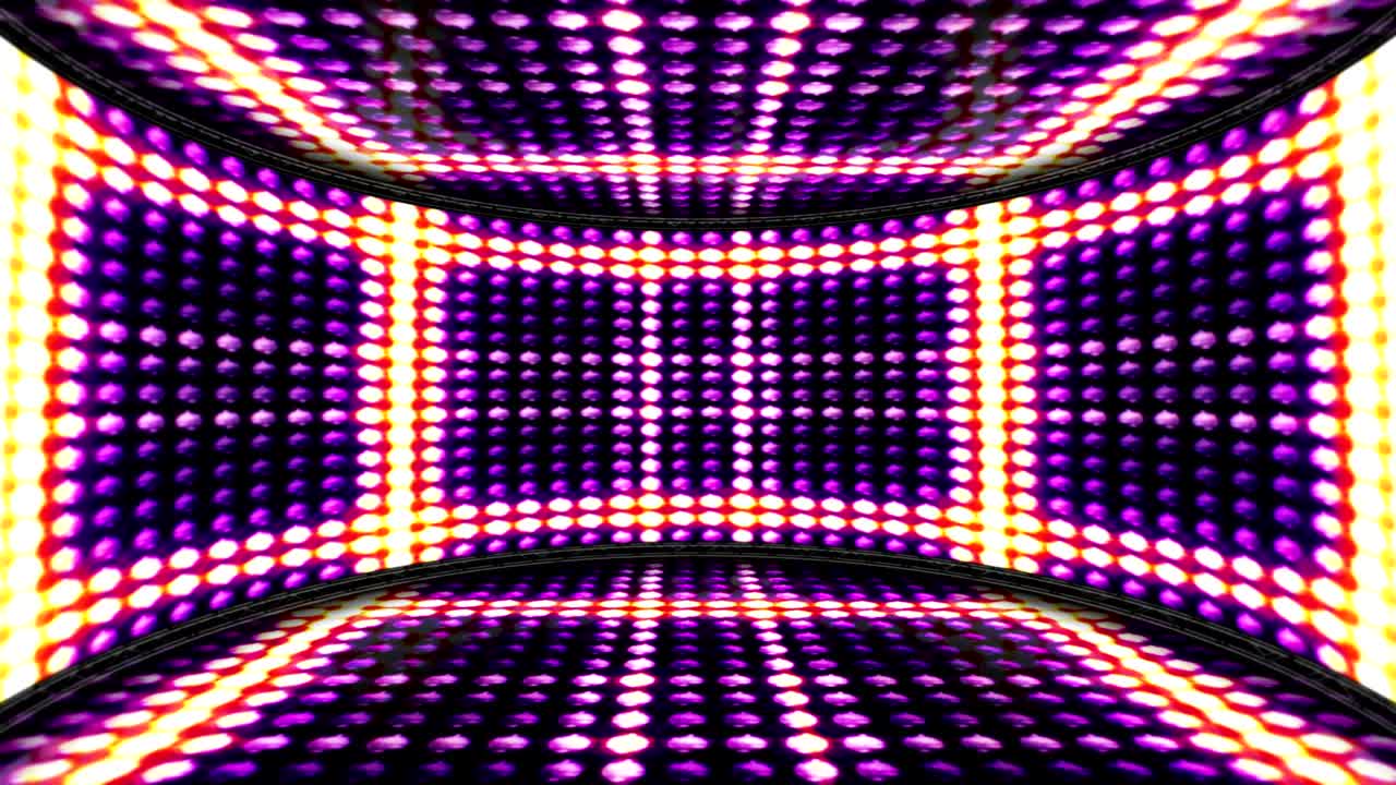 Sfondo stanza con luci a bulbo quadrate, Rendering, Animazione, Loop