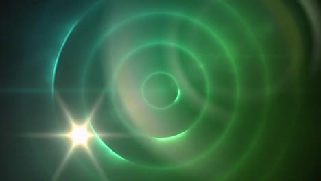 Animación-Digital-De-Un-Punto-De-Luz-Contra-Estelas-De-Luz-En-Espiral-Sobre-Fondo-Verde